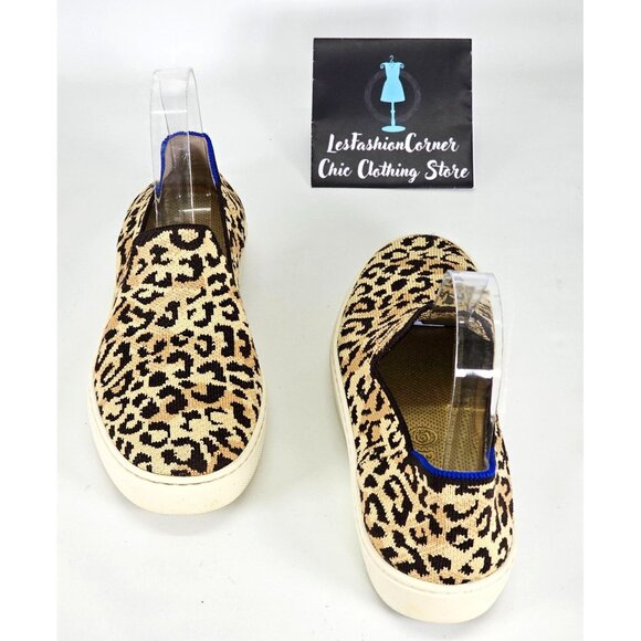 Rothy's Women's Leopard Cheetah Fabric The Sneaker Slip On Shoes Size 7.5 2119 - Picture 11 of 16
